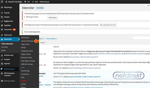 W3 Total Cache Genel Ayarlar